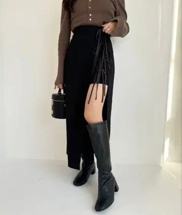 NICE CLAUP 리본 레이어드 롱 스커트