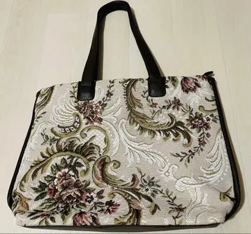 미사용 새상품급 A VACATION풍 플라워 자카드 직물 백
