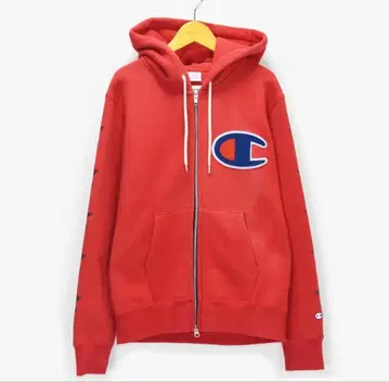 새상품급 Champion x Tommy XL 레드 후드티