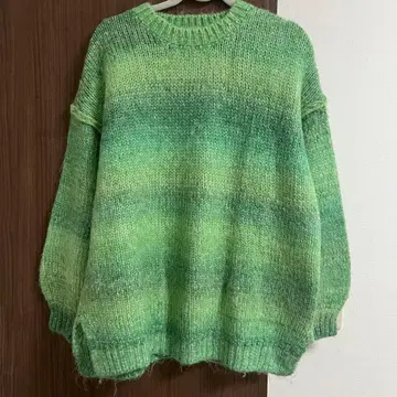 LOWRYS FARM 그라데이션 니트 그린 72 롱 기장