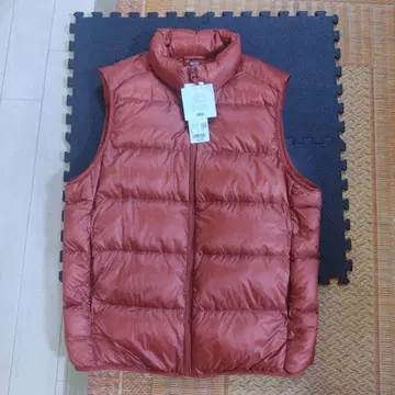 유니클로 울트라 라이트 다운 베스트 L 수납 봉투 미사용 새상품 오렌지