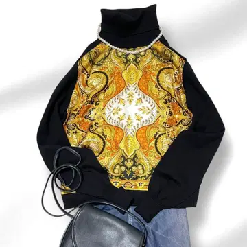 미사용급 빅 사이즈 ETRO 에트로 스카프 절개 니트 42