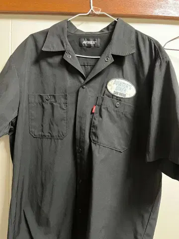 AVIREX 반팔 워크 셔츠 블랙