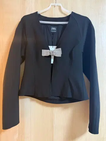 [ 새상품 ] 택 포함 ZARA 블랙 테일러드 자켓 리본 포함
