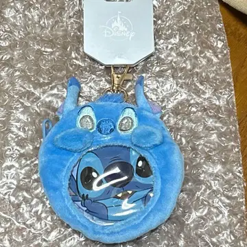 스티치 캔뱃지&파우치 세트 키링 참 미사용