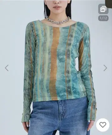 STUDIOUS/아트 스트라이프 스킨 탑 여성용