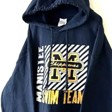 수영 팀 MANISTEE 네이비 컬러 후드티 맨투맨 구제 의류 네이비