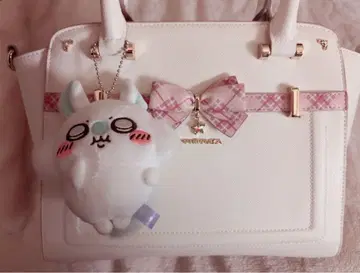 사만사 베가 체크 악센트 리본 핸드백 화이트