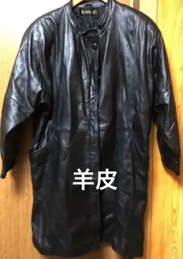 양가죽 가죽 코트 노카라 자켓