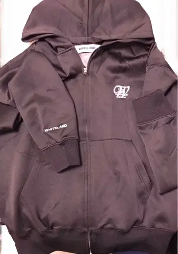 WHITELAND 지퍼 후드티 블랙 후드티 L