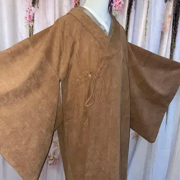 브라운 스웨이드풍 일본 의류 코트 단품