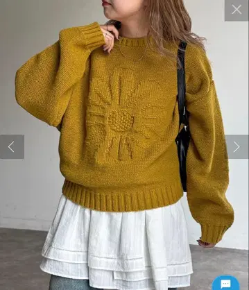 CPCM 동일 컬러 꽃 패턴 자카드 니트