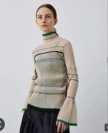 UNITED TOKYO 멀티 컬러 셔링 니트