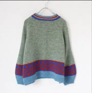 크리스마스 겸 연말연시 세일 45R 가볍고 따뜻한 자카드 스웨터 그린