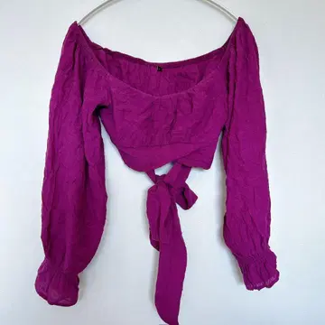 보라색 퍼플 오프숄더 상의 S