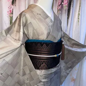 오시마 명주 이중 기모노 단품
