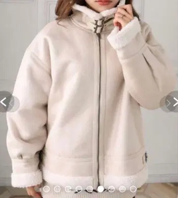 moment+ 인조 가죽 x 보아 페이크 무스탕 플라이트 자켓 블루종