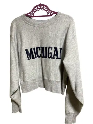 SHINZONE Champion MICHIGAN 크롭 맨투맨