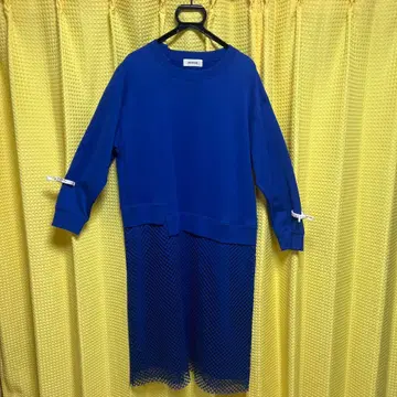 [ ZUCCa ] 메쉬 도킹 저리 원피스 M 블루