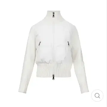 화이트 니트 다운 블루종