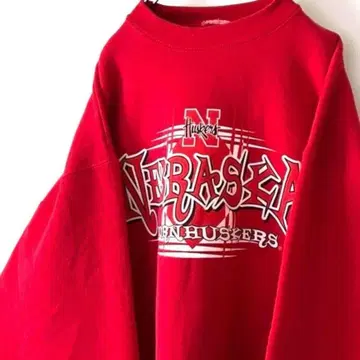 네브라스카 HUSKERS 맨투맨 트레이닝복 레드 빨간색 구제 의류
