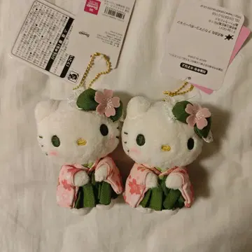 산리오 벚꽃 기모노 & 말차 기모노 헬로키티 기모노 마스코트 2세트