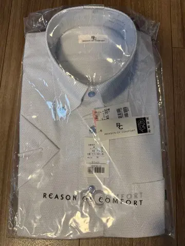 미사용품 반팔 Y셔츠 카라 둘레 38cm