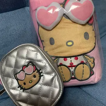 헬로키티 담요 헬로키티 퀼트 자수 파우치 2종 세트 다이토 한정판