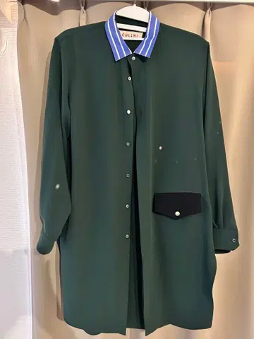 CULLNI 다크 그린 롱 셔츠