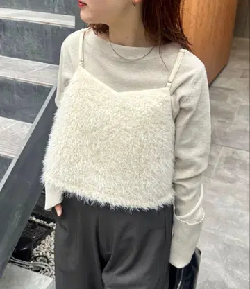 mystic 보아 뷔스티에 SET 니트 아이보리