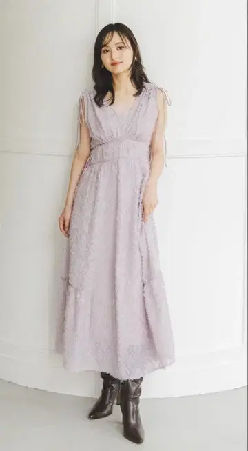 snidel 자카드 드로스트 디테일 원피스