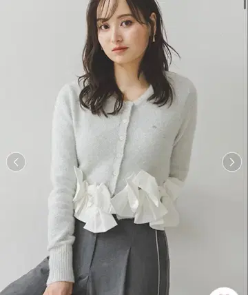 SNIDEL 리본 모티브 가디건 IVR