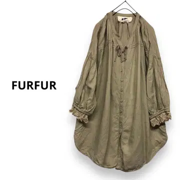 FURFUR 린넨 튜닉 린넨 원피스 레이스 원피스