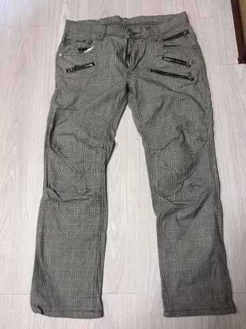 LEE 체크 무늬 슬림 핏 데님 팬츠