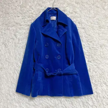 [ G.F. ] 로얄 블루 P코트 (L) 더블 벨트 포함 레트로 파랑