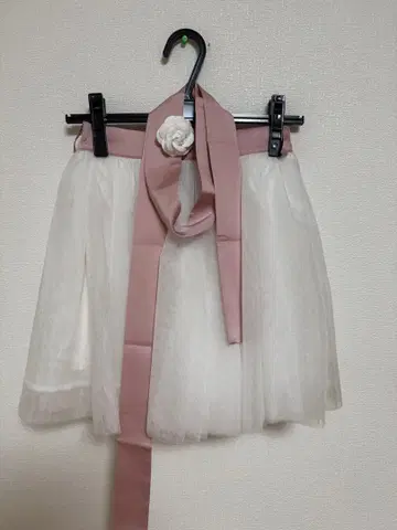 미로와르 로즈 모티브 튤 스커트 (화이트)