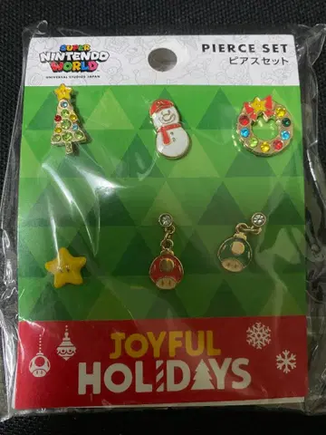 유니버셜 마리오 크리스마스 귀걸이 세트