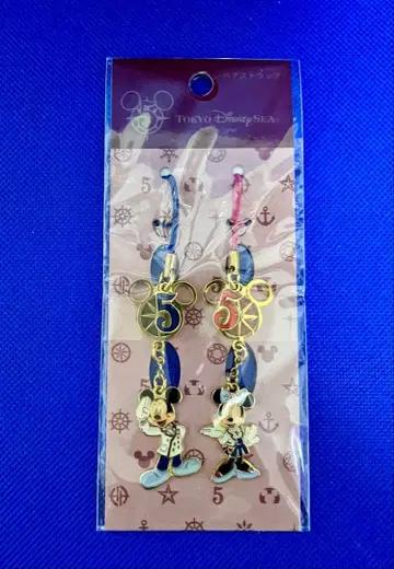 디즈니 씨 5주년 미개봉 미키 & 미니 페어 스트랩