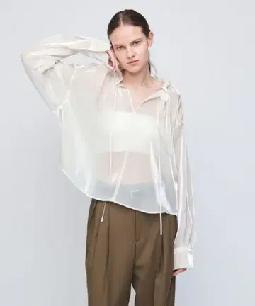 택 포함 새상품 오간자 블라우스