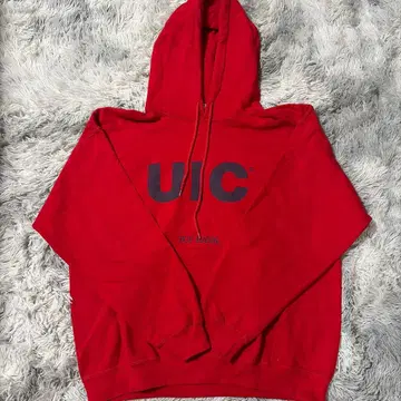 UIC 로고 레드 후드티 GILDAN L 사이즈