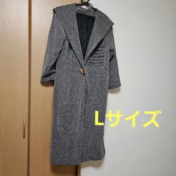 BONHEUR DE VOTRE 스트라이프 후드 롱 코트 L 사이즈