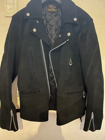 cootie 블랙 스웨이드 더블 라이더 자켓