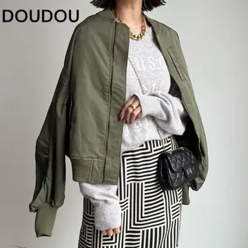 DOUDOU 볼륨 슬리브 MA-1 블루종