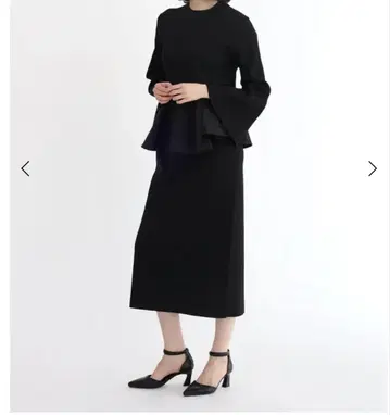 Aga 페플럼 디자인 롱 원피스