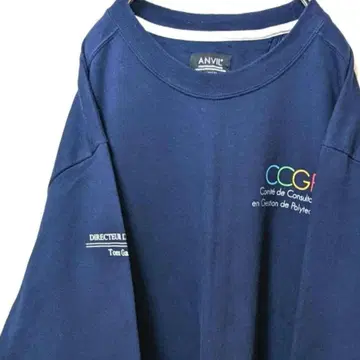 안빌 CCGP 맨투맨 구제 의류 네이비 로고 네이비 컬러