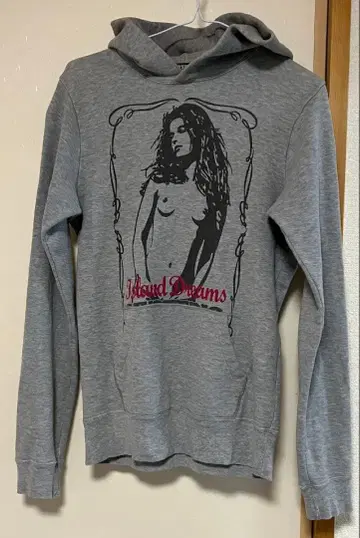 HYSTERIC GLAMOUR 후디드 그레이 후드티 남성용 S