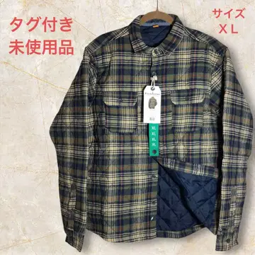 체크 무늬 퀼팅 플란넬 셔츠 XL 따뜻한 아우터 택 포함 미사용품