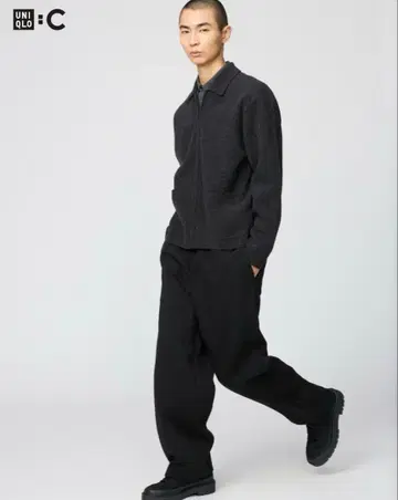 맨투맨 와이드 팬츠 S 블랙