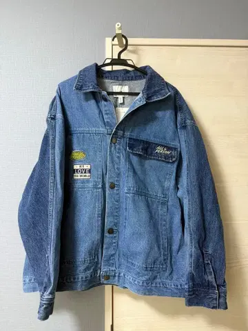 새상품 H&M 데님 자켓 프론트 포켓 부착