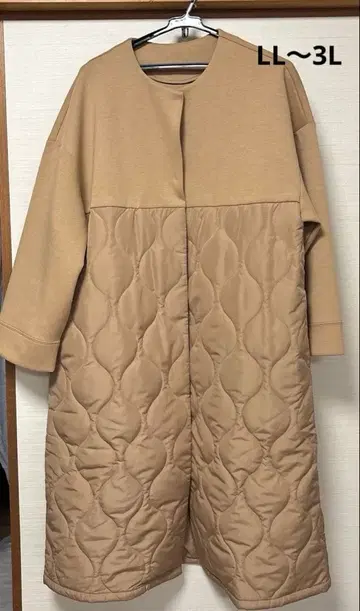 AIRY FAIRY 베이지 퀼팅 롱 코트 LL-3L